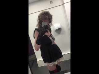 teenie ts fucking herself in public toilets